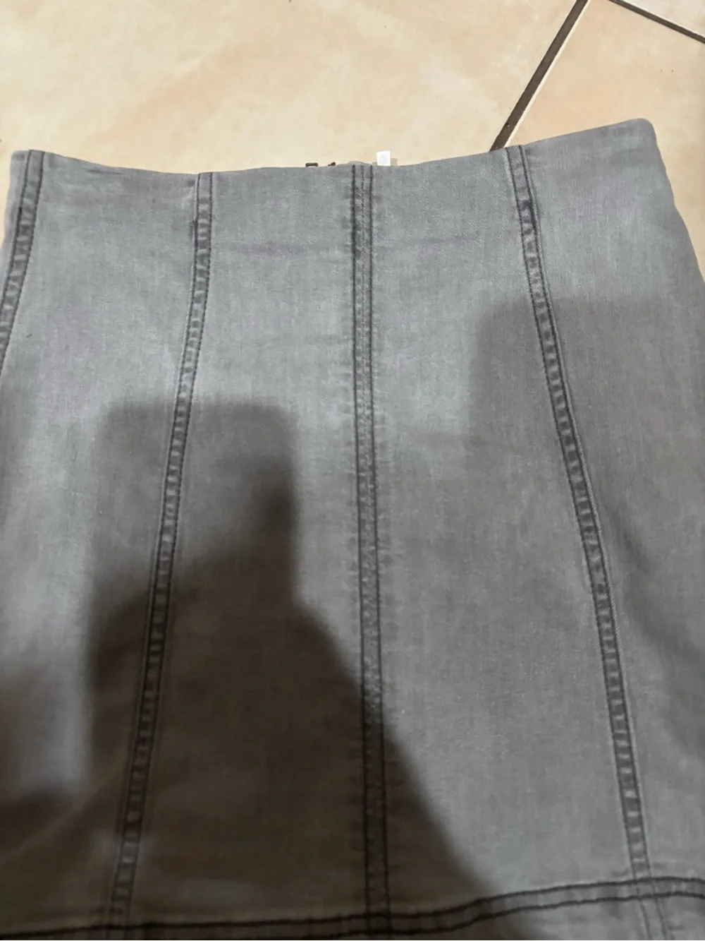 Free People Gray Panel A-Line Mini Skirt